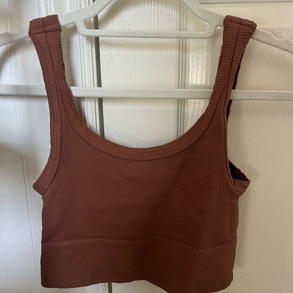 Tilly's Tops - FULL TILT Seamless Chevron Womens Tank Top| Size: S/M | Color: Brown